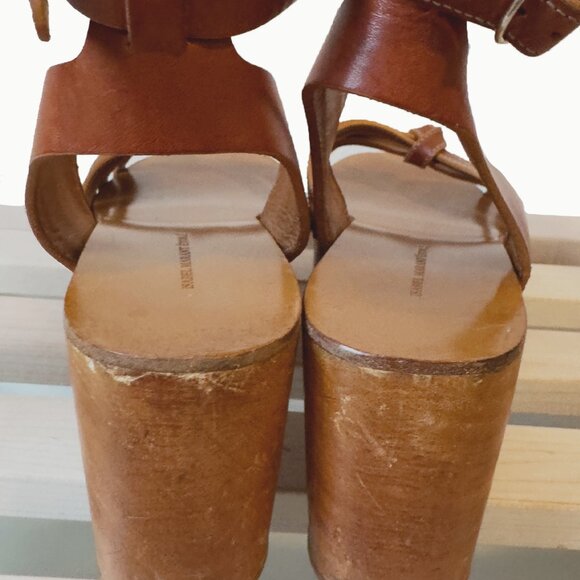 Isabel Marant Etoile Zia Leather Wooden Platform Wedge (38) - Picture 4 of 6